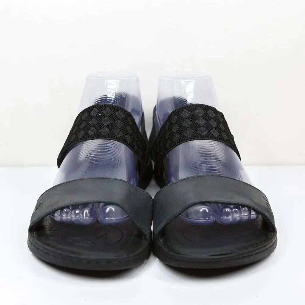 BORN Parson Leather Strappy Sandals Elastic Strap‎ Comfort Padded Black Sz 9